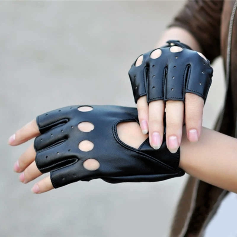 Gray Half Finger Gloves Fingerless Gloves Womens Finger 