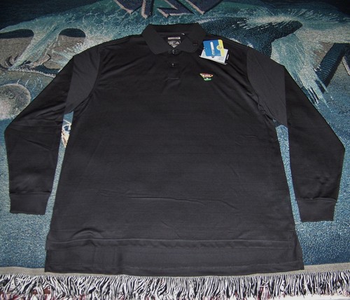 NEW ADIDAS Long Sleeve Polo Golf Shirt LACC LOS ANGELES COUNTRY CLUB Sz L Black - Picture 2 of 7