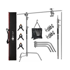 LOMTAP C Stand Light Stand Stainless Metal Photography Kit - Heavy Duty 10.8f...