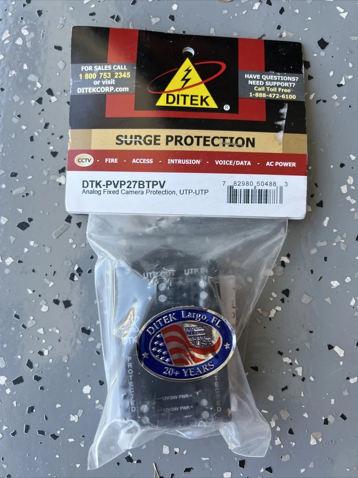 NEW Ditek DTK-PVP27BTPV CCTV UTP Video Surge Protector Covers Video Power Lines