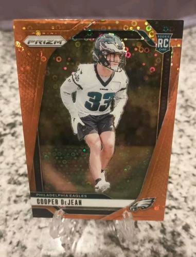 2024 Panini Prizm Cooper Dejean Orange Disco Eagles Rookie RC Superbowl Champion