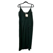 Showpo Gave Me You Dress 16 Emerald Bridesmaid Pleated Tulip Hem Sleeveless NWT