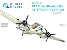 1/72 Quinta 3D Interior Decal #72138 Beaufort Mk.1 For Airfix