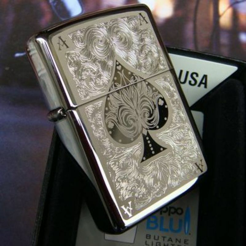 ZIPPO Ace Black Ice Filigree Lighter - Made In USA | eBay