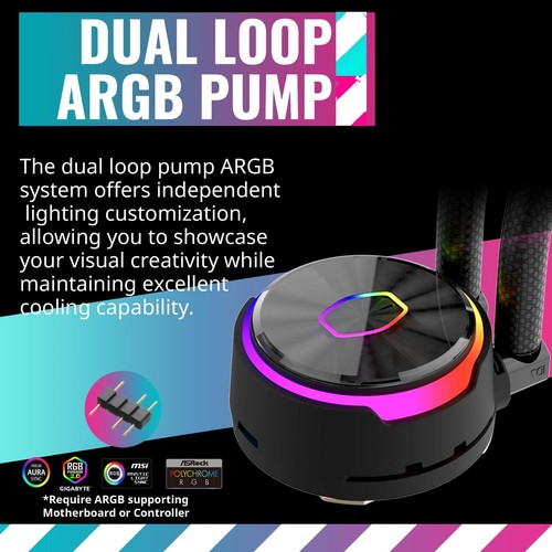 Cooler Master MasterLiquid PL360 FLUX Close-Loop AIO CPU Liquid Cooler Gen2 ARGB - Bild 3 von 12