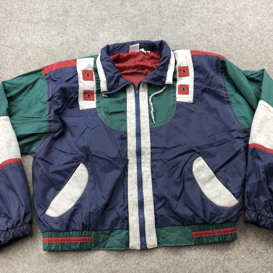 Vintage Athletic Works Jacket Women XL Windbreaker Colorblock 90s Retro Pullover - Image 3 of 4