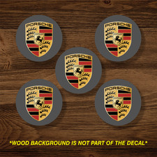 Vinyl Decal Sticker Overlays Fits Porsche Wheel Center Cap X5
