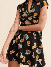 Urban Outfitters Size XS Harlow Twist Front Fruit Pattern Sleeveless Mini Dress
