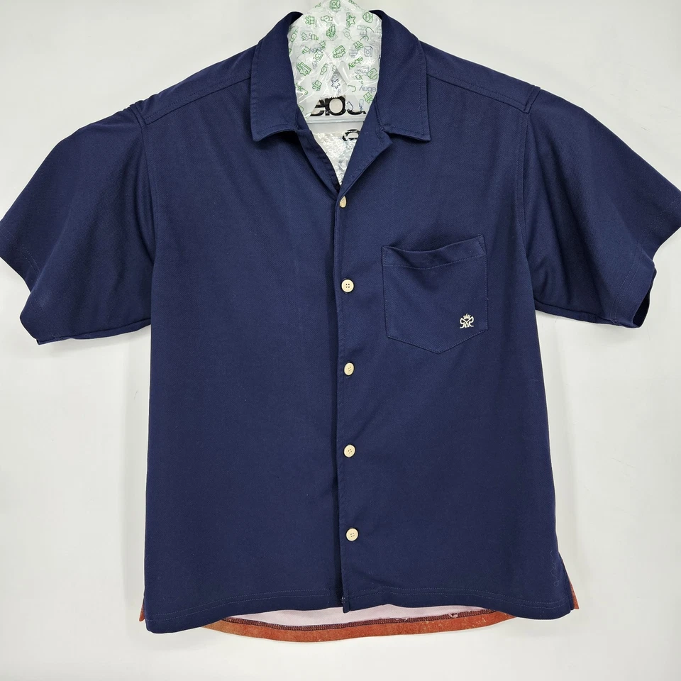 Vintage Rietveld Shirt Mens Medium Blue USA Ride The Tide Lightweight Button Up - Image 2 of 4