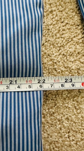 Untuckit Hemd Herren Größe Large blau gestreift zweilagig Baumwolle Langarm Knopfleiste - Bild 3 von 7