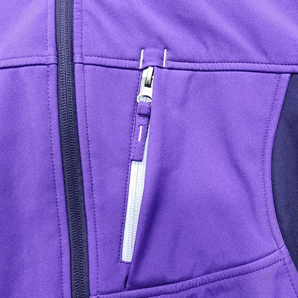 Free Tech куртка женщин M фиолетовый полный молнии с капюшоном Softshell с подкладкой повседневный дождевик - Изображение 2 из 4