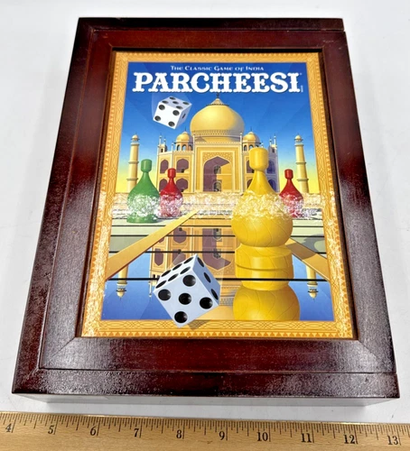 Parcheesi Game of India 2012 Wood Box Book Ed. MB Hasbro COMPLETE Vtg Board Game