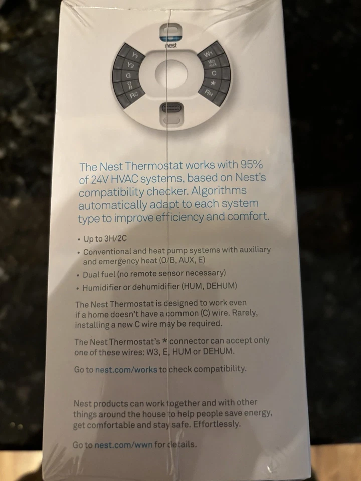 SEALED Google Nest 3rd Generation Learning Thermostat T3007ES Stainless Steel A+ - Image 4 of 4