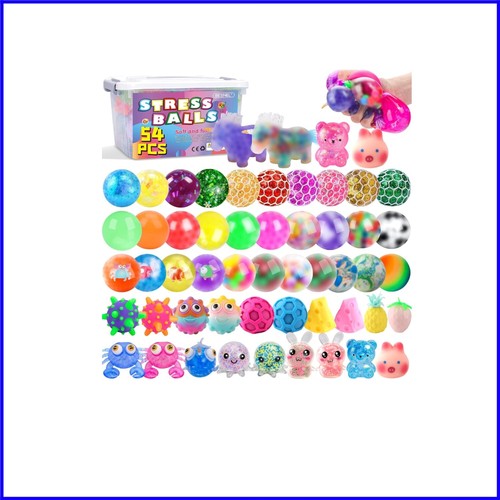 54-Pack Squishy Stress Balls in Unique Colors & Shapes – Ultimate Stress Relief