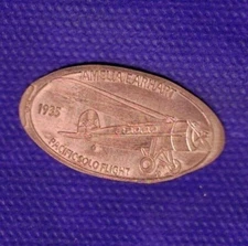 AMELIA EARHART "Pacific Solo Flight" HAWAII Elongated Pressed Copper Penny