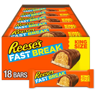 FAST BREAK Peanut Butter Nougat King Size, Candy Bars, 3.5 Oz (18 Count)