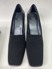 Womens Stuart Weitzman Black Larue Aniline Stretch Pumps Block Help 10AA  Box