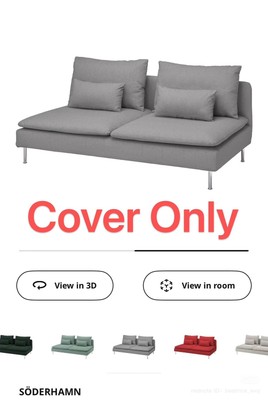 Ikea Soderhamn Two Seat Section Sofa Cover Grey
