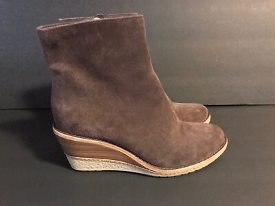 COLE HAAN CHOCOLATE BROWN SUEDE LEATHER ANKLE BOOTS BOOTIES  display picture 3