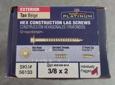 Midwest Fastener 56133 3/8 x 2 Hex Construction Lag Screws 3-1/2 lb. Box