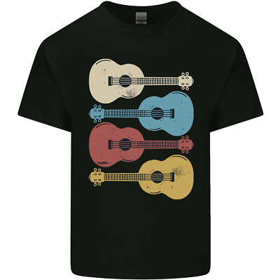 Four Ukulele Guitars Mens Cotton T-Shirt Tee Top
