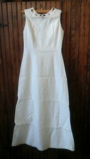 Vintage Boho White Long Prom Bridal Bridesmaids Wedding Dress Gorgeous Detail