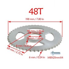  40 420 Chain 48T Rear Sprocket For Taotao Dune Buggy Go Kart 4 Wheelers