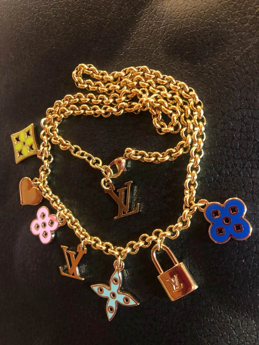 LOUIS VUITTON Necklace Pendant AUTH Choker Collier Looping  