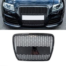 Front Main Grille Gloss Honeycomb RS6 Look Badgeless For A6 C6 2004-2009