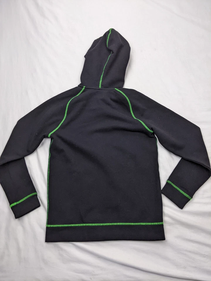 Sudadera con Capucha Tek Gear Mujer Talla L Ultrasuave Polar Cremallera Negro Verde Puntada Foto 4 de 4