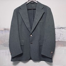 Vintage LEVIS Panatela Gray Sport Coat 44R Blazer Marled Gold Buttons Preppy 70s