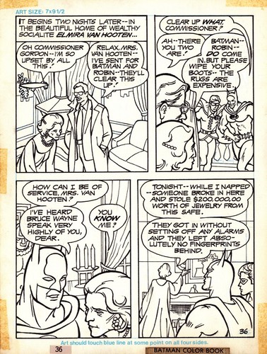 BATMAN ORIGINAL COMIC ART COLORING BOOK WHITMAN 1980 JOKER ROBIN PAGE 36