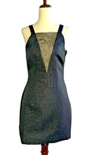 H&M  Women's V Neck Mini Bodycon  Sleeveless Evening Dress Size 6