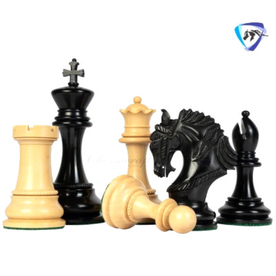 4.5'' Ebony Wood Luxury Staunton Chess Pieces Set KING ARTHUR Triple weighted
