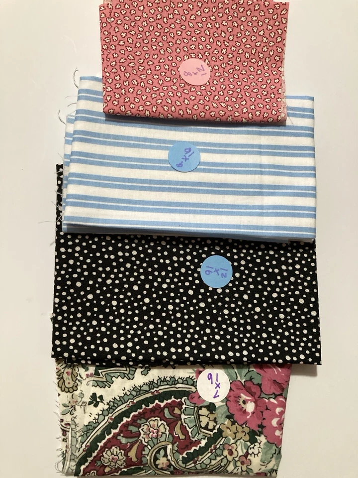 Lot of 14 Fabric Scraps Fruit Bugs Baby Animals Peace Love Stripe Solids - Image 3 of 4