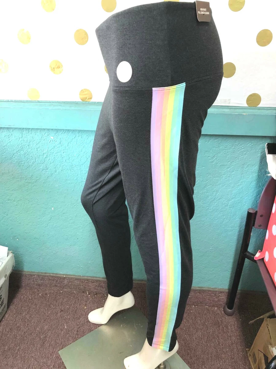 Victoria's Secret Pink High Waist Yoga Legging Dark Gray Rainbow