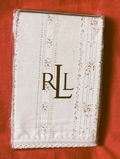 NEW 2KING Pillowcase Ralph Lauren Prairie Plain Floral rose stripe Made in Italy