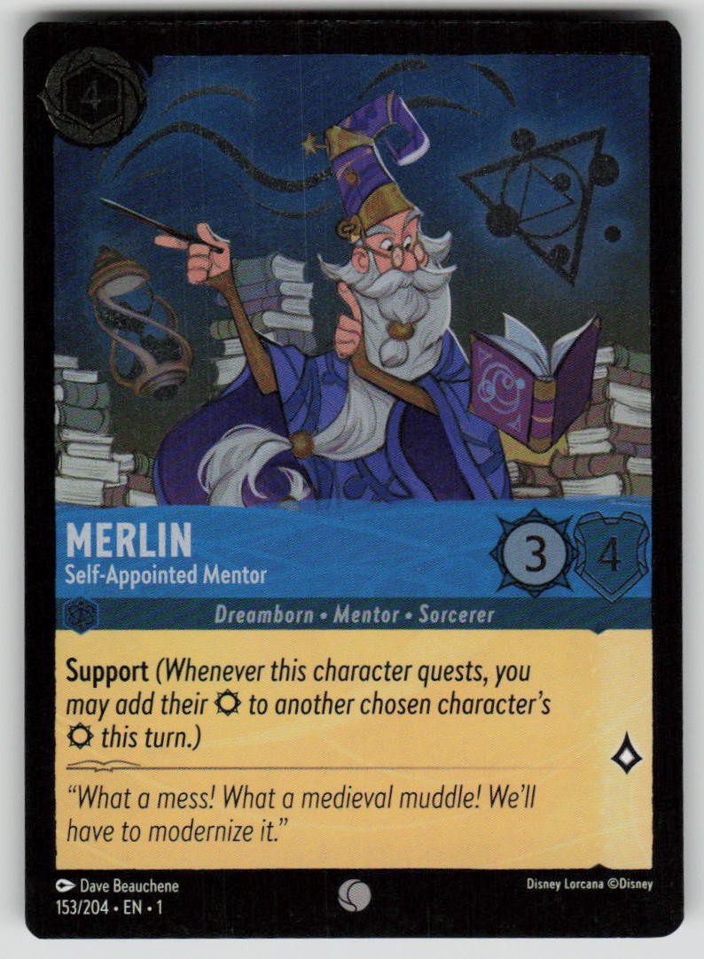 Merlin - Self-Appointed Mentor Cold Foil The First Chapter 153/204 Lorcana NM