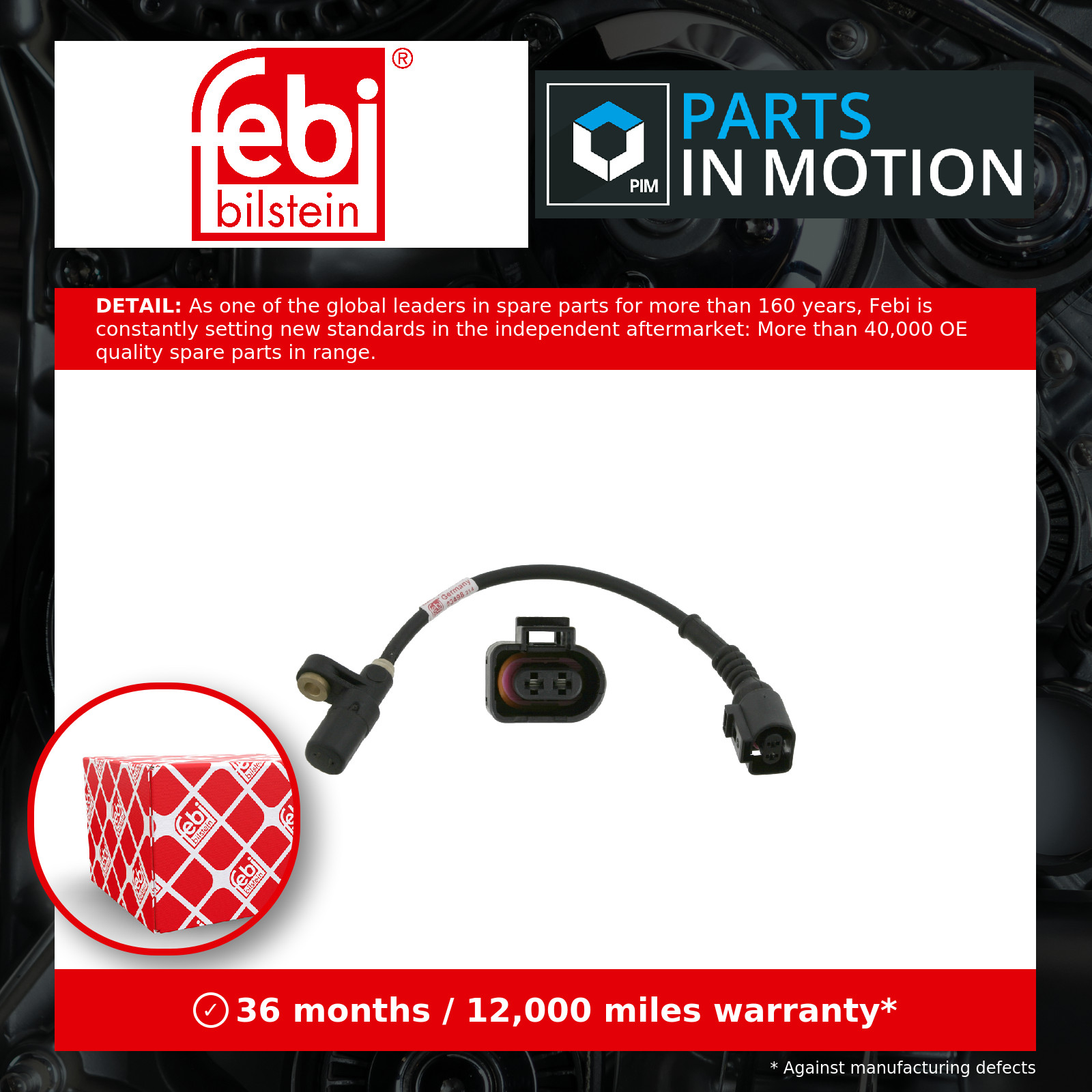 ABS Sensor fits VW GOLF Mk4 Rear Left or Right 98 to 06 Wheel Speed 1J0927807D