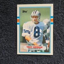 Topps 1989 Traded Troy Aikman #70T Dallas Cowboys NFL Football ROOKIE Card