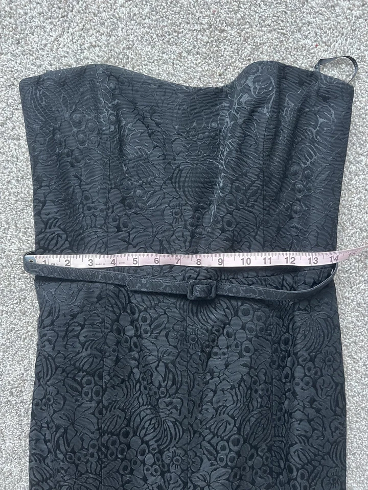 David Meister Size 8 Strapless Mermaid Ball Gown Black Baroque - Image 4 of 4