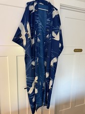 Vintage Ichiban Floral Kimono Cottagecore Crane Bird Satin Japan Robe