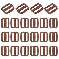 22 Pcs Tri-Glide Slider, 1-1/4 Inch Triglides Slider Buckle for Backpack, Coffee