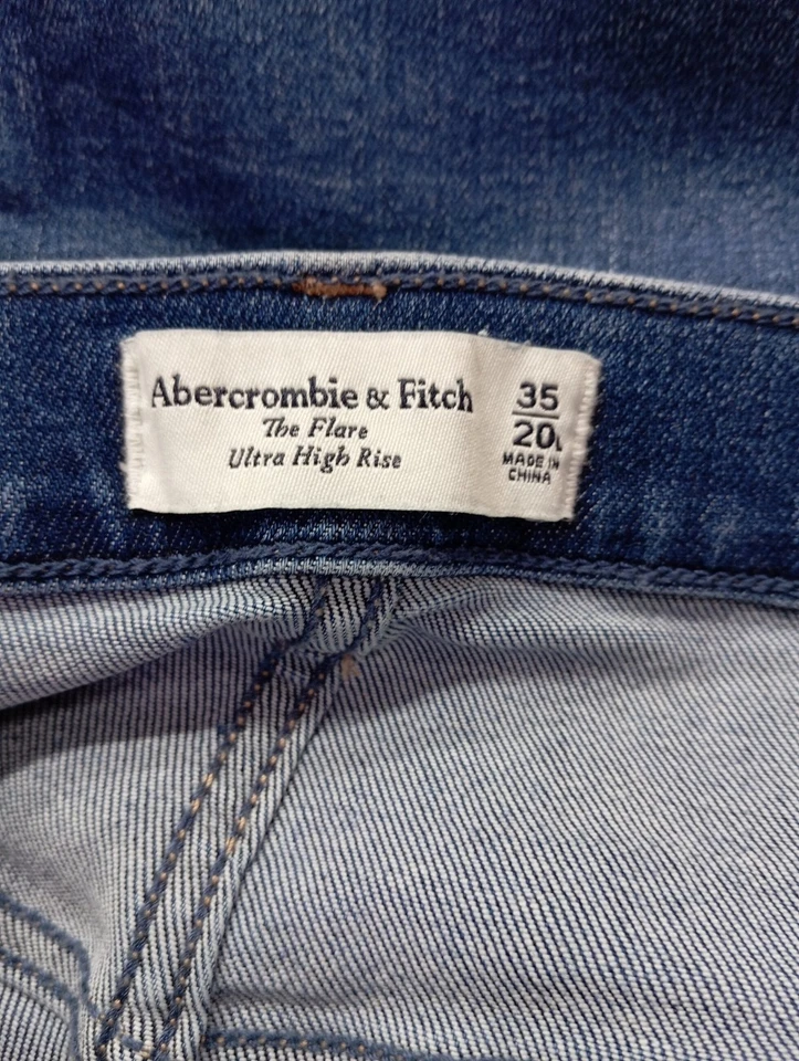 ABERCROMBIE & FITCH Jeansschlaghose Damen Jeans Gr. DE 50 blau Casual-Look - Bild 4 von 4