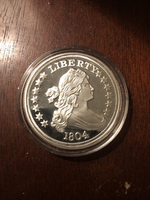 #ad 1804 Silver Dollar Cameo Proof .999 Silver 1 OUNCE Medal Coin $109.99