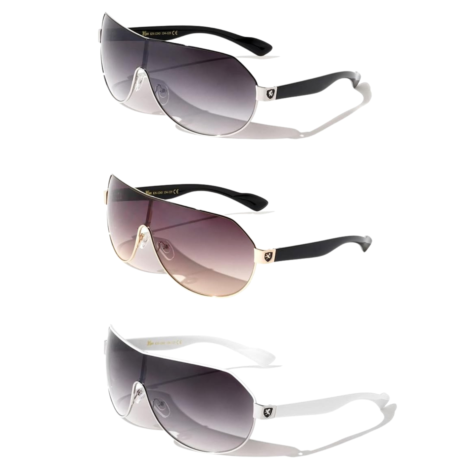 Men Women Khan Fashion Designer Aviator Sunglasses One Piece Shades-image