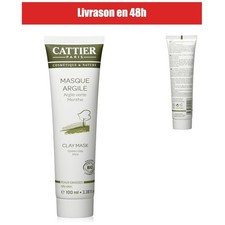 Cattier Masque Argile Verte Menthe Poivrée Bio 100 ml Peaux Grasses