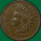 1909 Indian Head Cent Almost Uncirculated AU Coin #35249