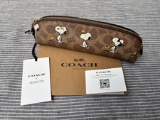 COACH x PEANUTS Snoopy Slim Pen Case Signature New 75th Anniversary