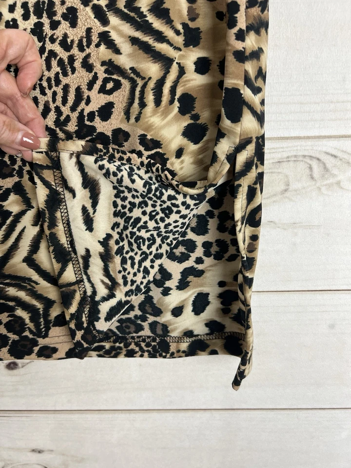 Falda A. Byer Mujer Grande Marrón Estampado Leopardo Animal Elastizada Pull On Foto 3 de 4